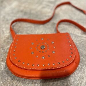 Grace Adele Orange Crossbody Shoulder Purse Handbag Bag Studded Card Slots